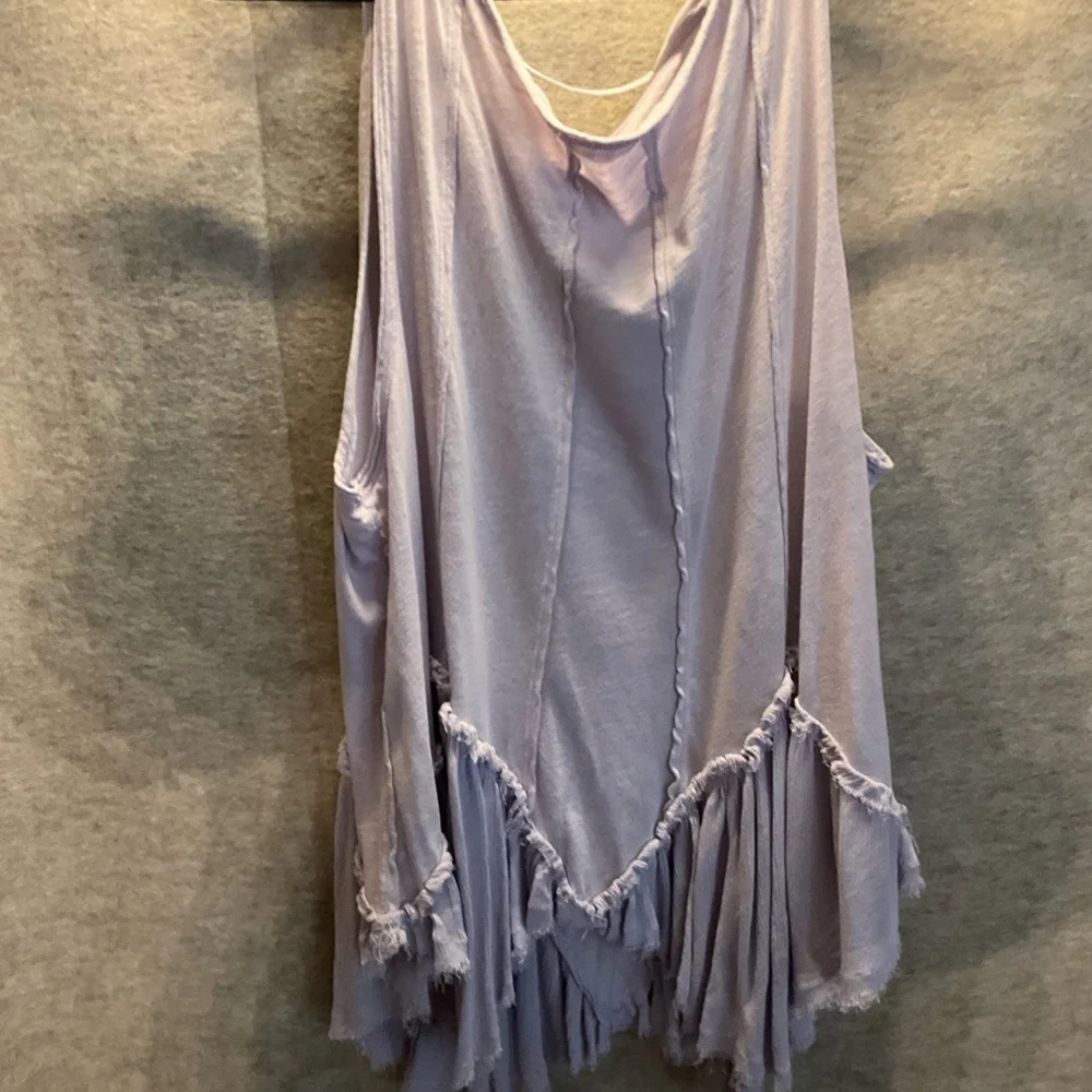 Free People Lavender Ruffle Hem Tank Top